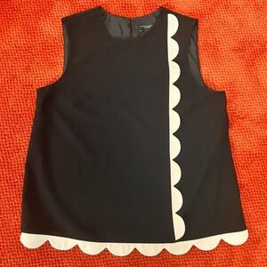🖤 Victoria Beckham black scalloped edge sleeveless top large